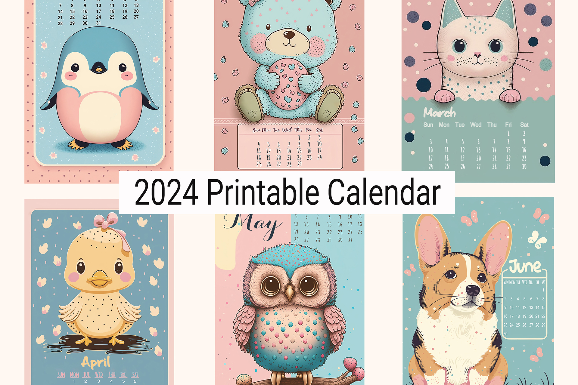 Kids printable calendar